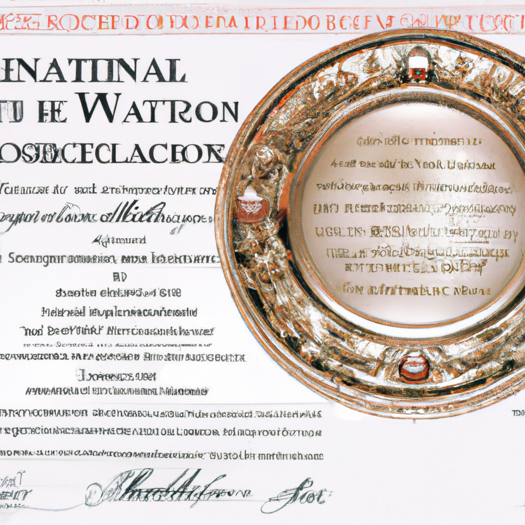 Documento certificazione con sigillo in rilievo categoria OG1